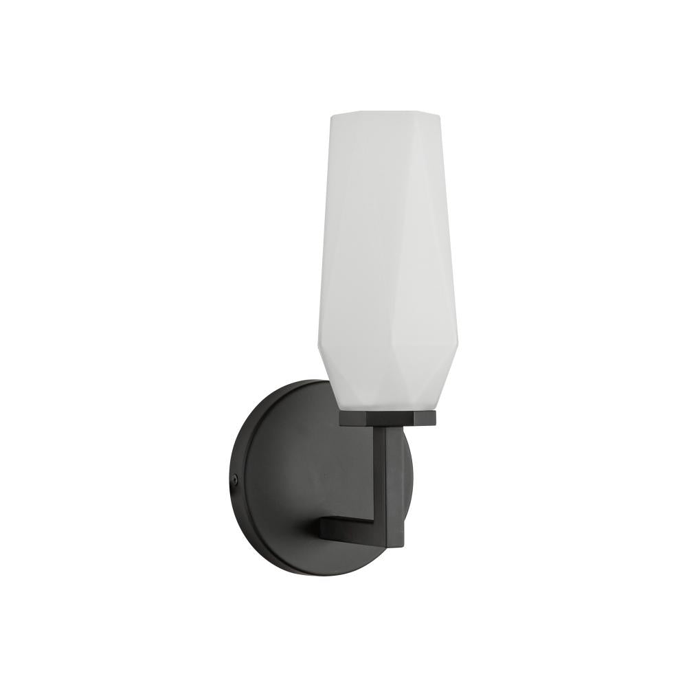 ALORA MOOD Lighting WV424110MBOP Wall Vanity Light Fixture, UL Damp Rated, Matte Black/Opal Glass