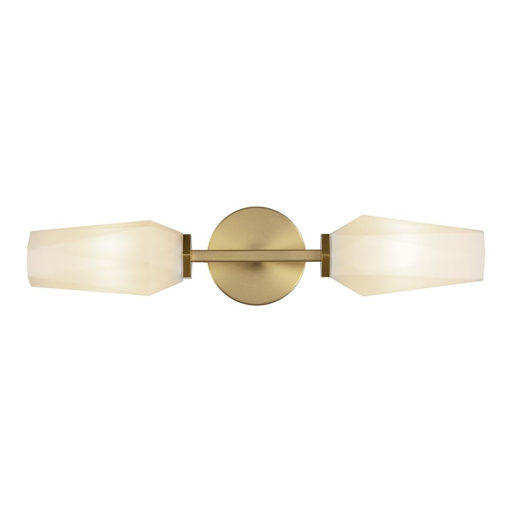 ALORA MOOD Lighting WV424720BGOP Wall Vanity Light Fixture, UL Damp Rated, Brushed Gold/Opal Glass