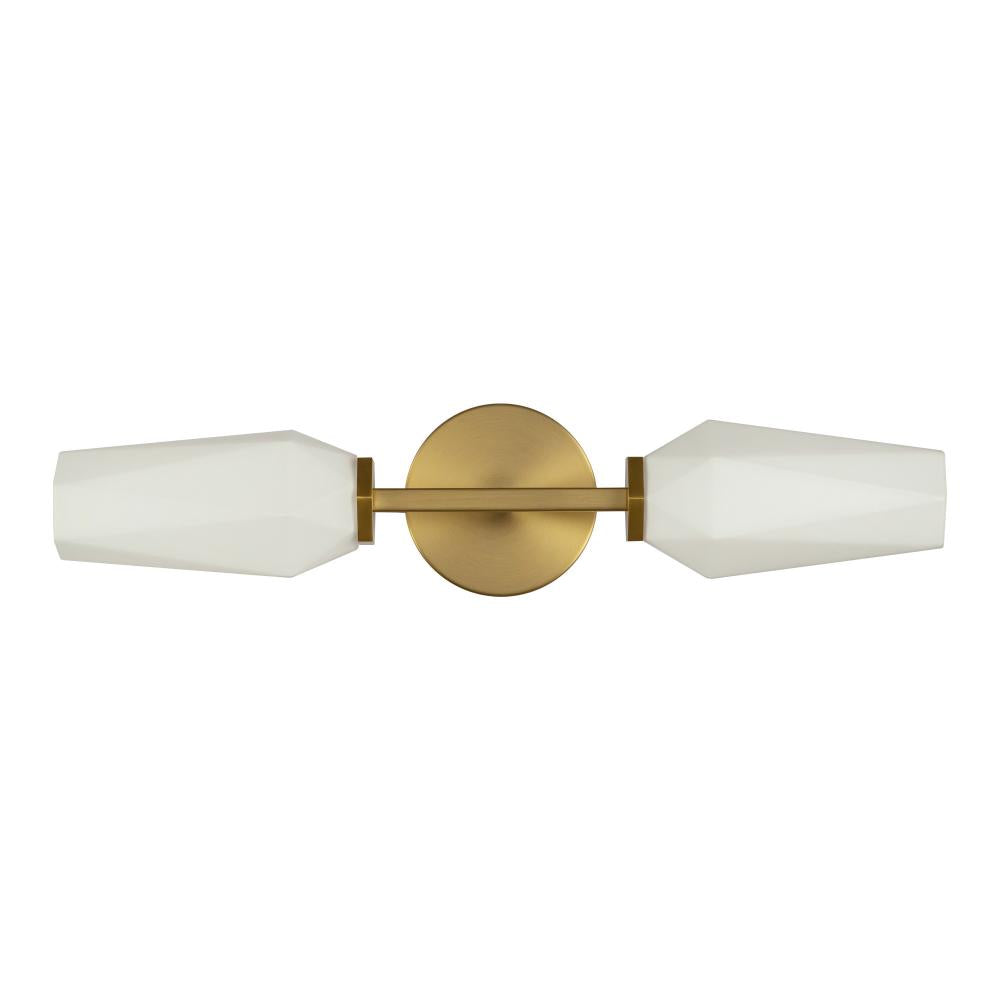 ALORA MOOD Lighting WV424720BGOP Wall Vanity Light Fixture, UL Damp Rated, Brushed Gold/Opal Glass