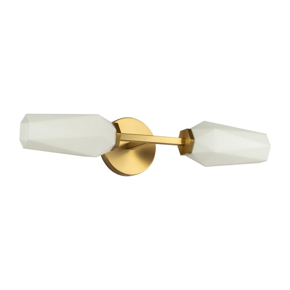 ALORA MOOD Lighting WV424720BGOP Wall Vanity Light Fixture, UL Damp Rated, Brushed Gold/Opal Glass
