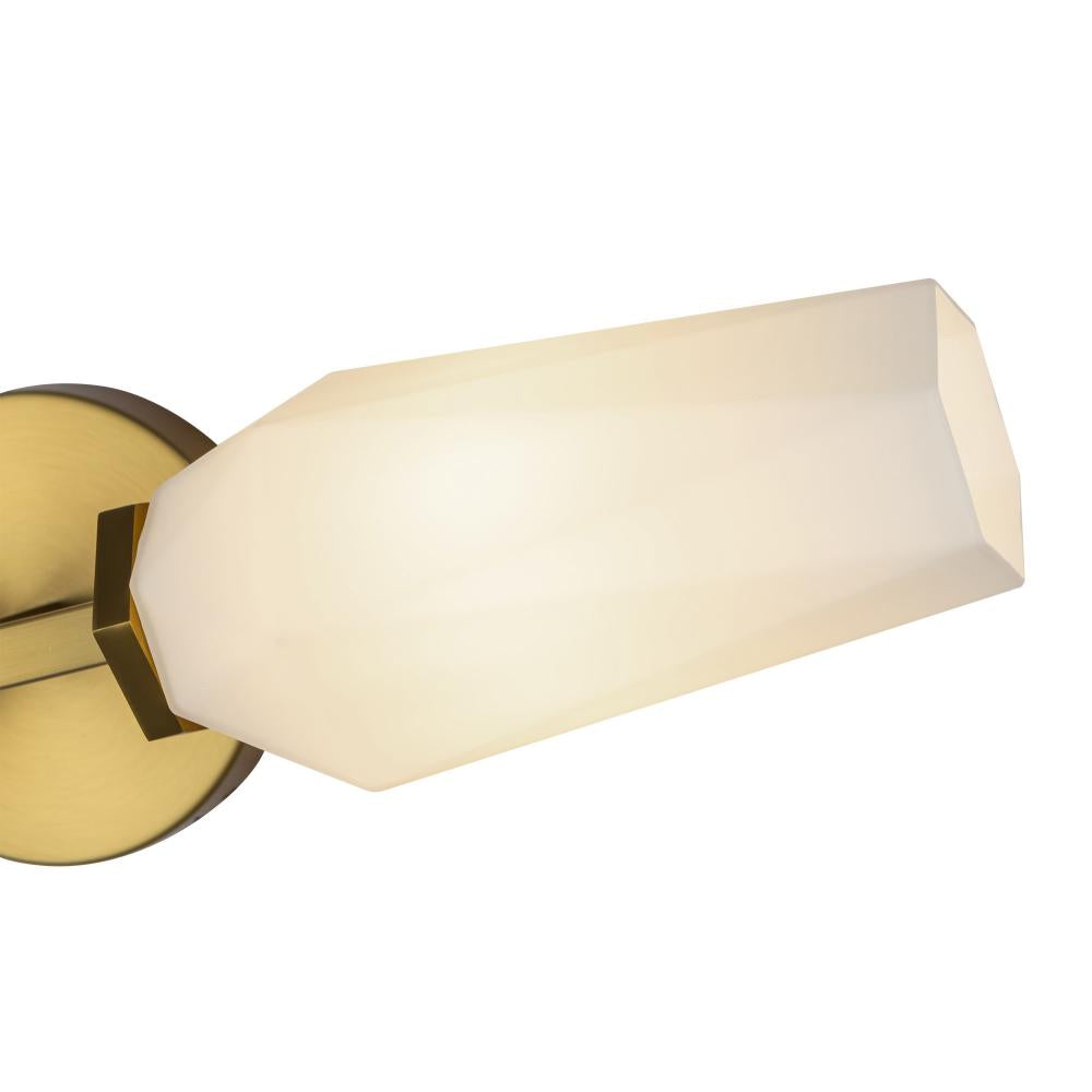 ALORA MOOD Lighting WV424720BGOP Wall Vanity Light Fixture, UL Damp Rated, Brushed Gold/Opal Glass