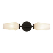 ALORA MOOD Lighting WV424720MBOP Wall Vanity Light Fixture, UL Damp Rated, Matte Black/Opal Glass