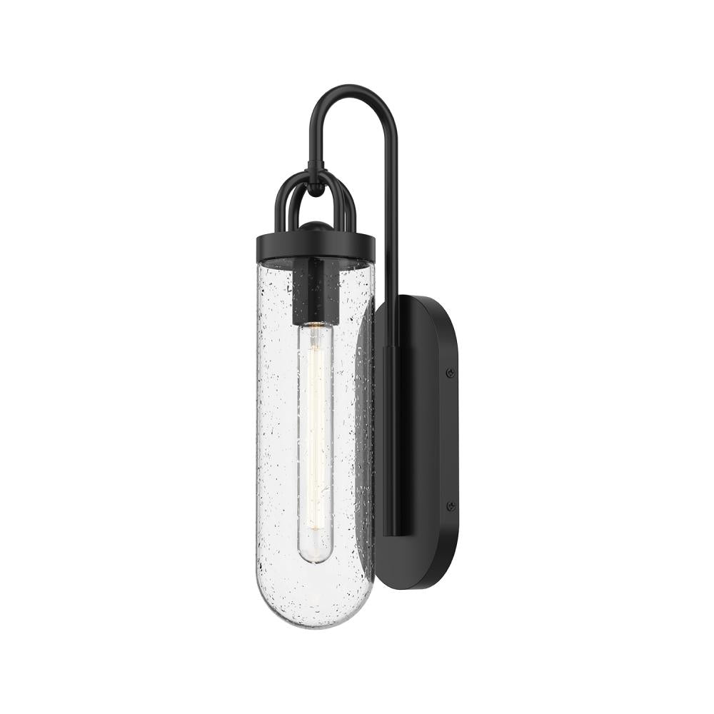 ALORA MOOD Lighting EW461101BKCB Exterior Wall Sconce, 60W, Clear Bubble Glass/Textured Black