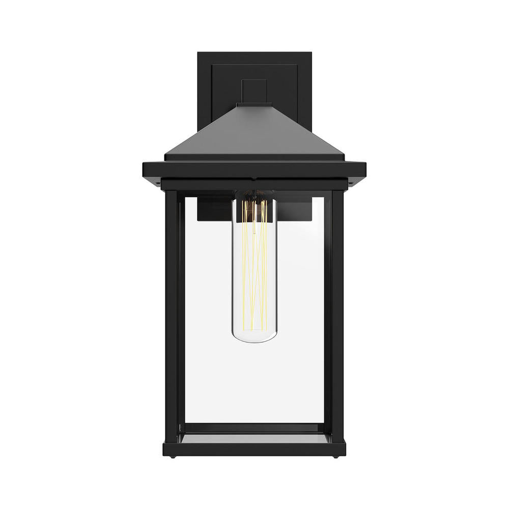 ALORA MOOD Lighting Larchmont EW552007BKCL Exterior Wall Sconce, Classic Outdoor Style, Clear Glass/Textured Black