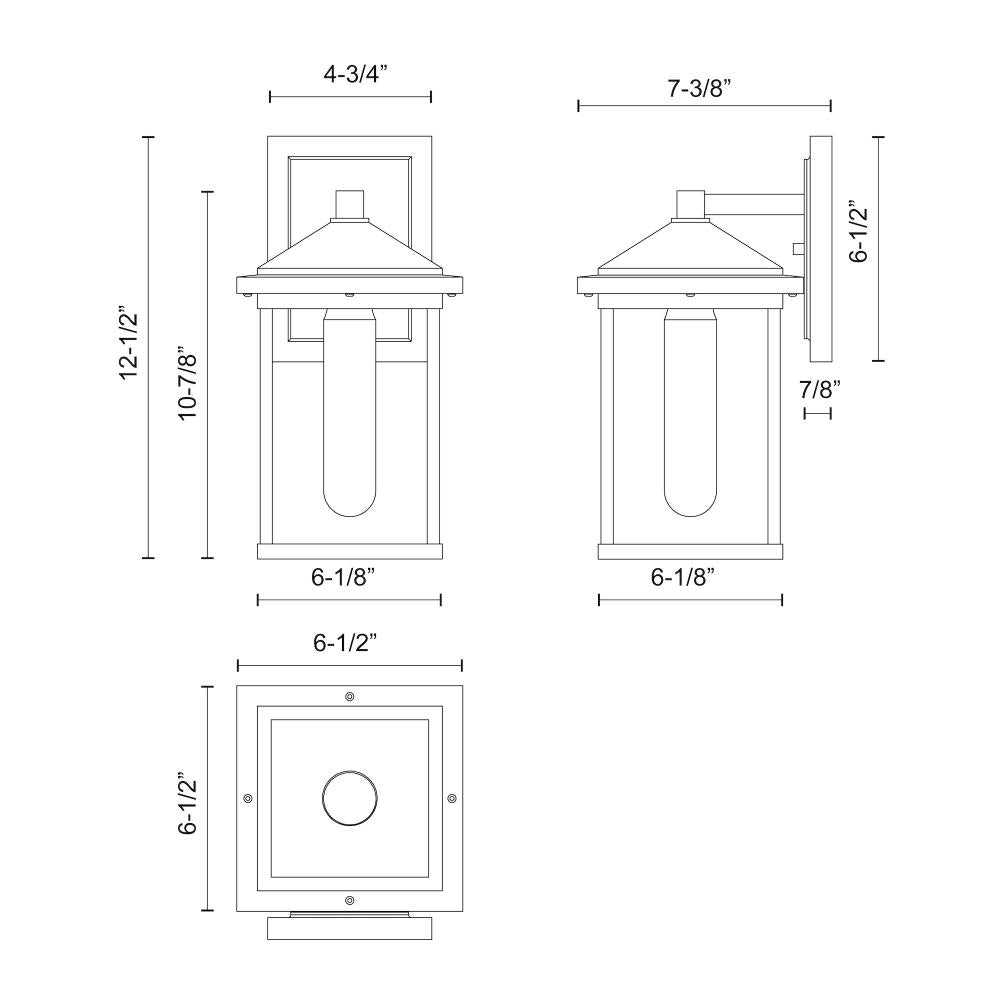 ALORA MOOD Lighting Larchmont EW552007BKCL Exterior Wall Sconce, Classic Outdoor Style, Clear Glass/Textured Black