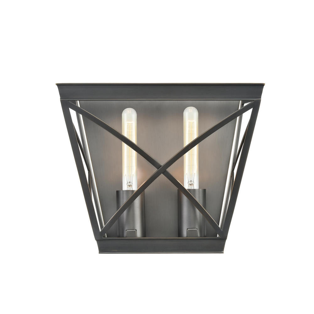 ALORA Lighting Lattice WV309602UB Wall/Vanity Light Fixture, UL Damp Rated, Urban Bronze