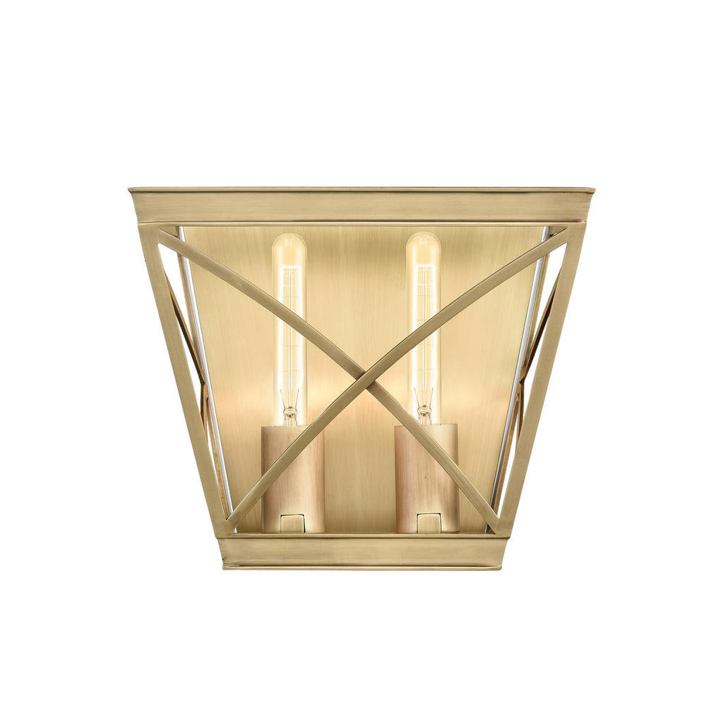 ALORA Lighting WV309602VB Lattice Vintage Brass Wall/Vanity Light Fixture, UL Damp Rated, Vintage Brass