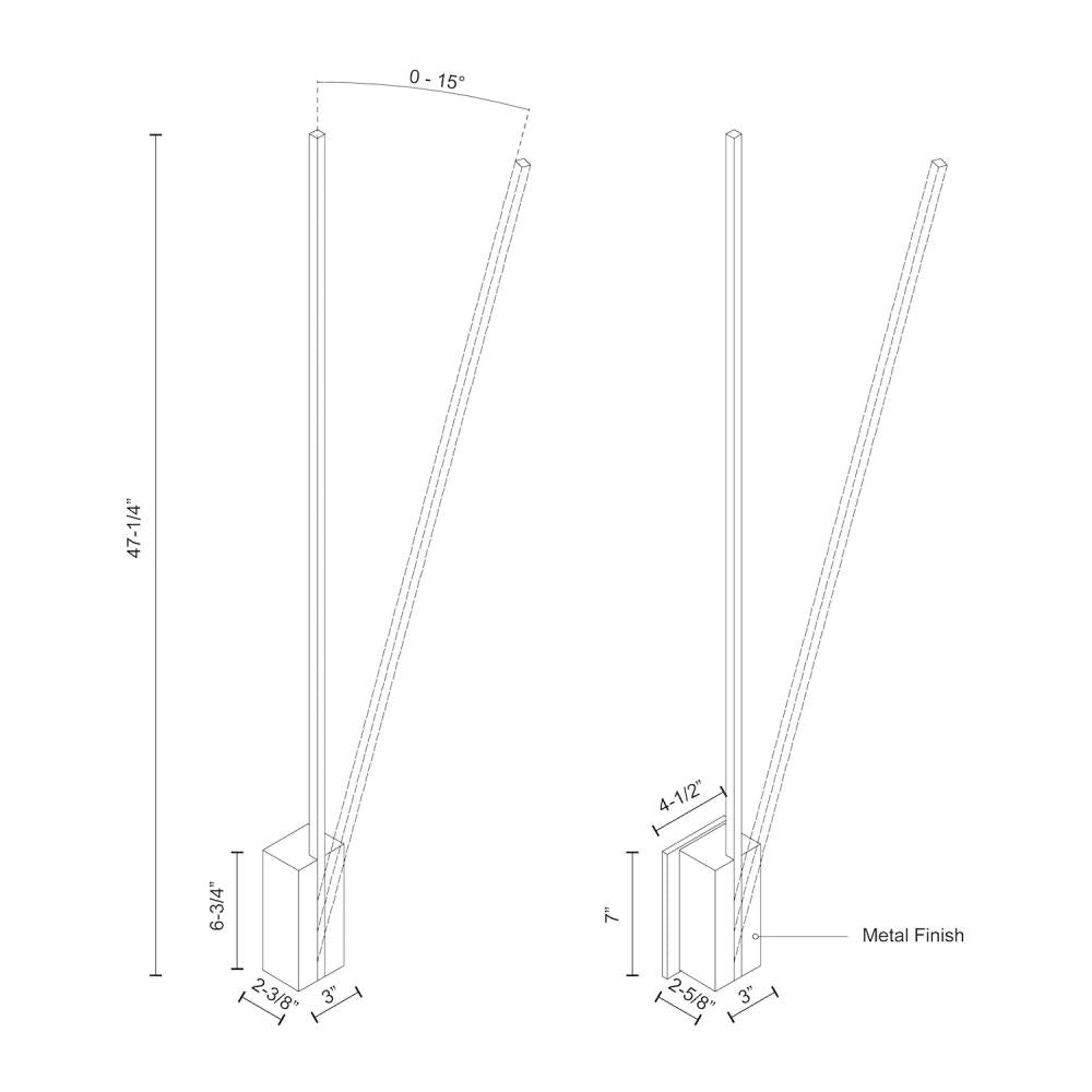 Kuzco Lever WS13748-BG LED Wall Sconce, UL Damp Rated, Brushed Gold