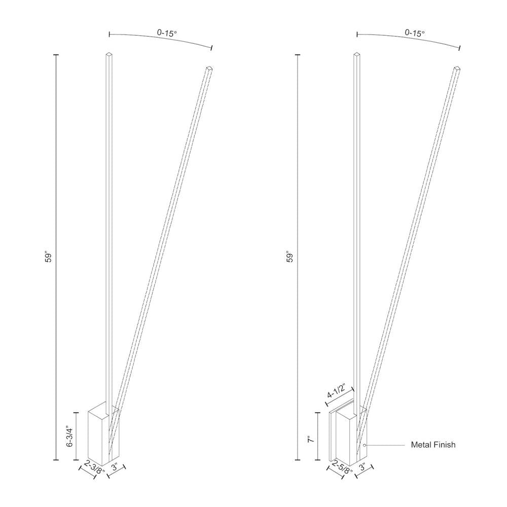 Kuzco Lever WS13760-BG Wall Sconce, Adjustable Angle, Brushed Gold