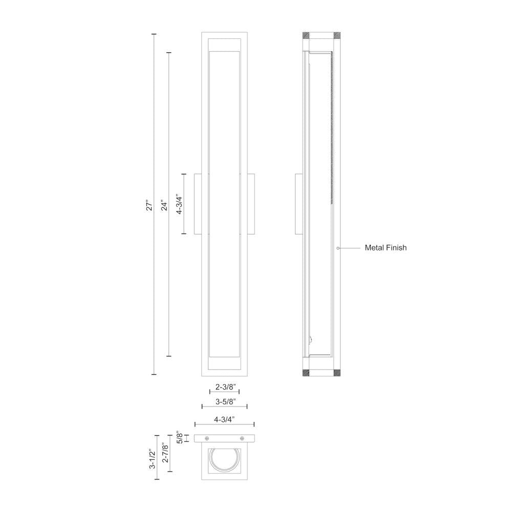 Kuzco Lighting WS83427-GD Wall Sconce, LED, Outward Emitting, Gold