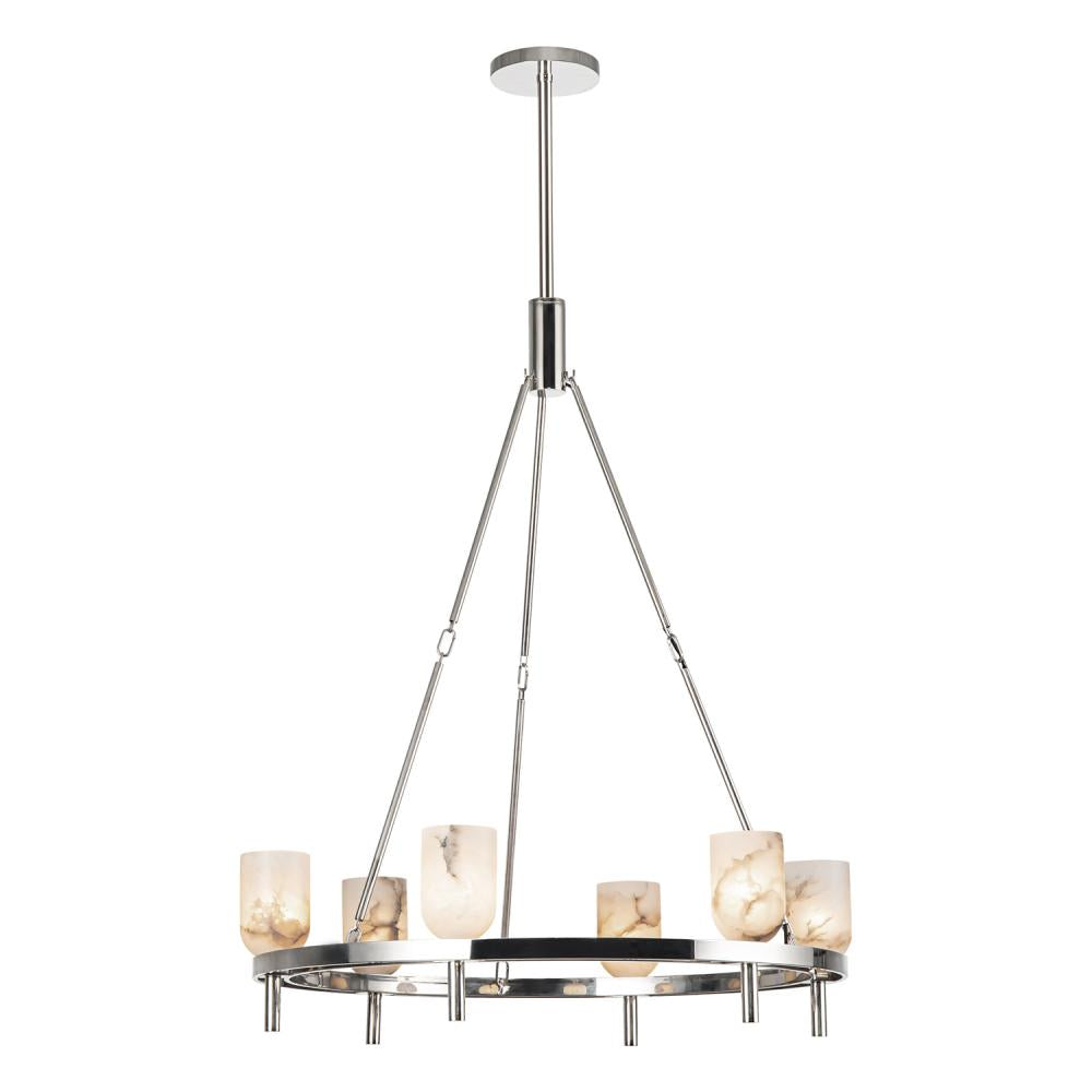 ALORA Lighting CH338632PNAR Vanity Light Fixture, UL Damp Rated, Polished Nickel/Alabaster