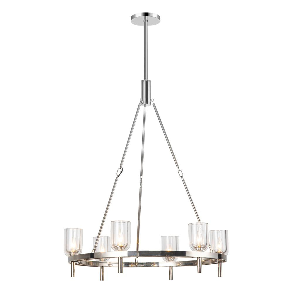 ALORA Lighting CH338632PNCC Chandelier, Classic Elegance, Polished Nickel