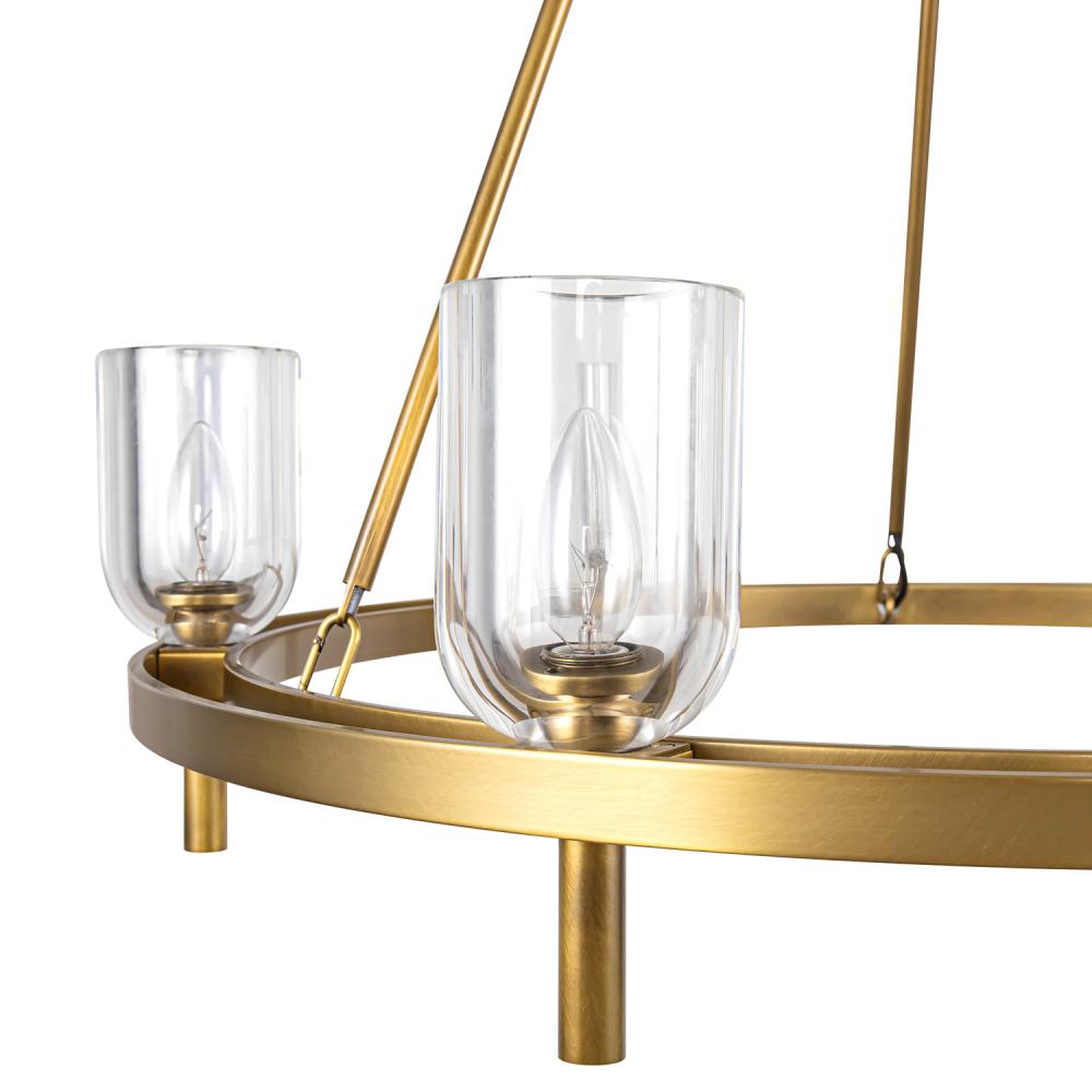ALORA Lighting CH338632VBCC Chandeliers, Clear Crystal/Vintage Brass