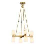 ALORA Lighting CH338822VBAR Chandelier, 8 Lights, Vintage Brass/Alabaster