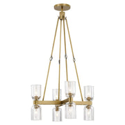 ALORA Lighting CH338822VBCC Chandeliers, 22-in, 8 Lights, Clear Crystal/Vintage Brass