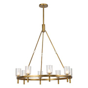 ALORA Lighting CH338836VBCC Lucian 36-in Clear Crystal/Vintage Brass Chandeliers, Clear Crystal/Vintage Brass
