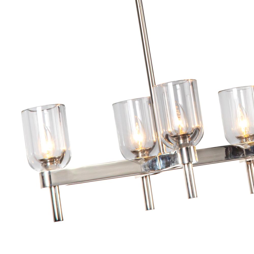 ALORA Lighting LP338052PNCC Linear Pendant, 10 Lights, Clear Crystal/Polished Nickel