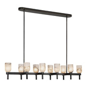 ALORA Lighting LP338052 Urban Bronze/Alabaster Linear Pendant Light Fixture, 10 Lights