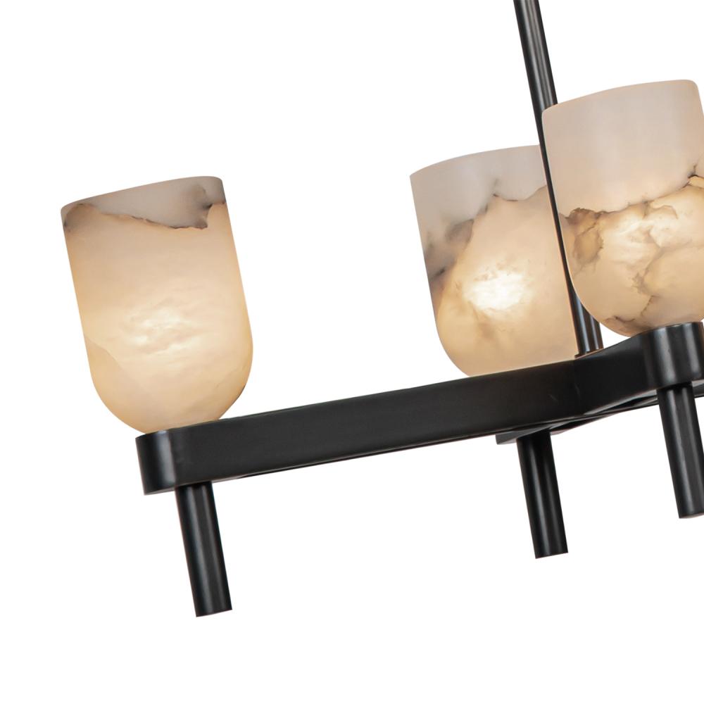 ALORA Lighting LP338052 Urban Bronze/Alabaster Linear Pendant Light Fixture, 10 Lights