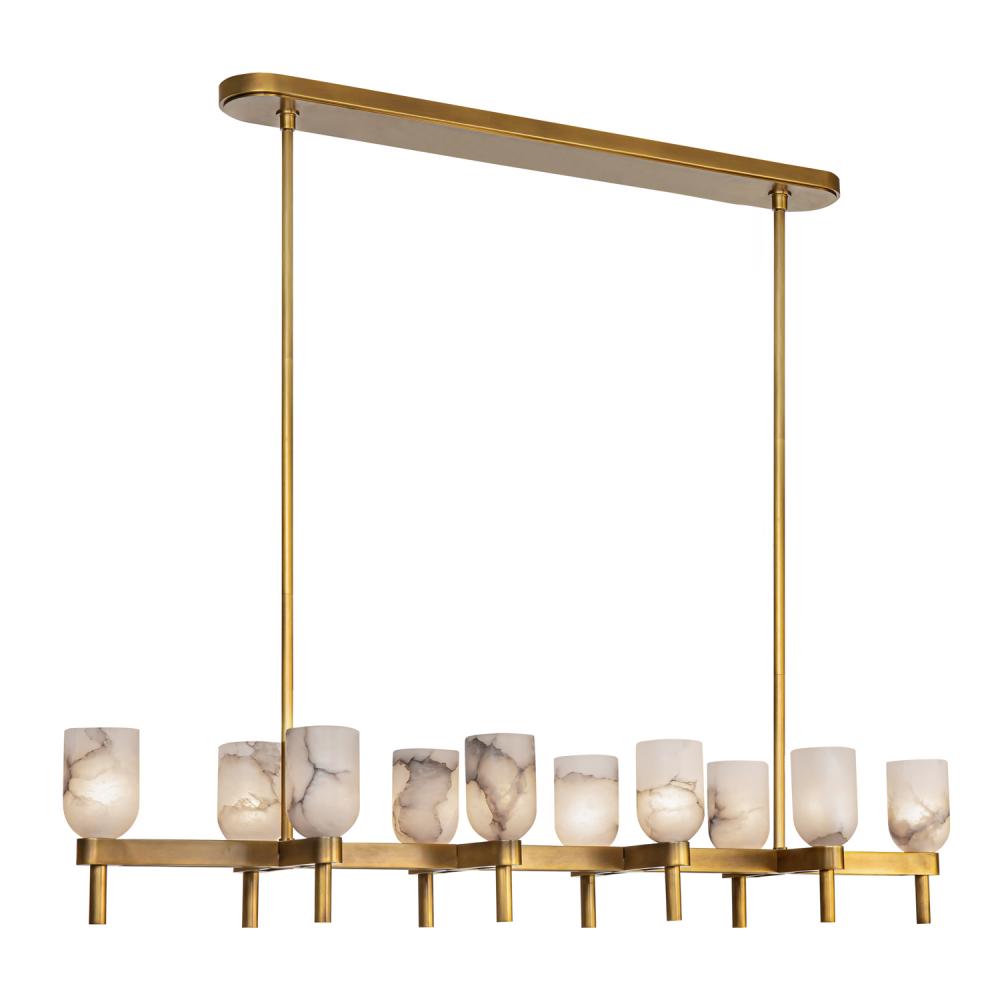 ALORA Lighting LP338052VBAR Linear Pendant, UL Damp Rated, Vintage Brass
