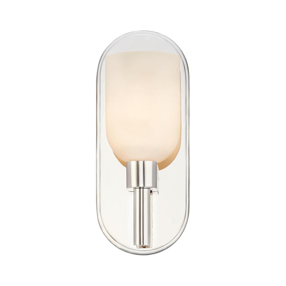 ALORA Lighting WV338101PNAR 1 Light Wall/Vanity Fixture, Polished Nickel/Alabaster