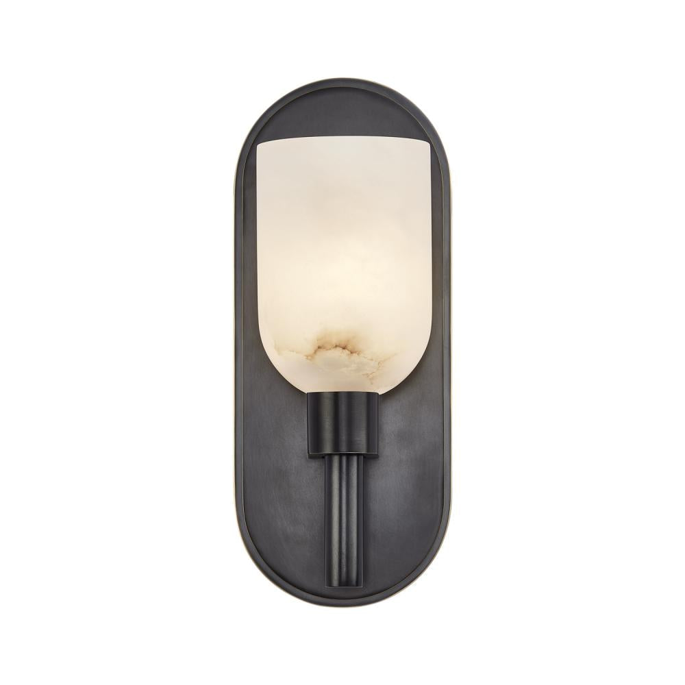 ALORA Lighting WV338101UBAR Lucian 9-in Wall/Vanity Light Fixture, Urban Bronze/Alabaster