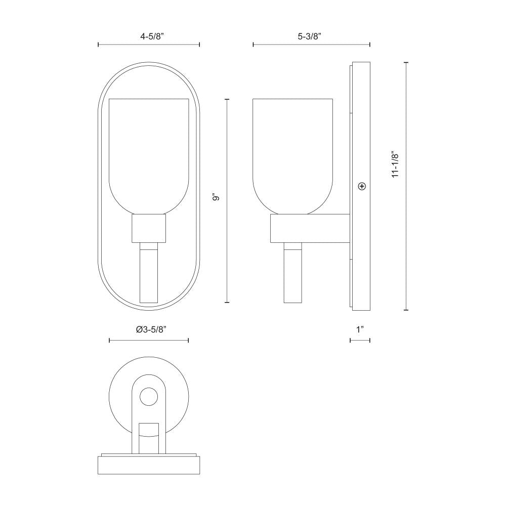 ALORA Lighting WV338101PNAR 1 Light Wall/Vanity Fixture, Polished Nickel/Alabaster