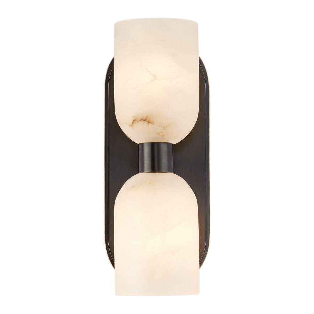 ALORA Lighting WV338902UBAR Wall/Vanity Light Fixture, Urban Bronze/Alabaster
