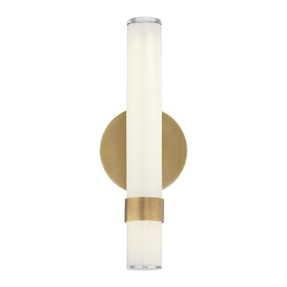 ALORA Lighting WV324114VBGO Madison LED Wall/Vanity Light Fixture, UL Damp Rated, Vintage Brass/Glossy Opal