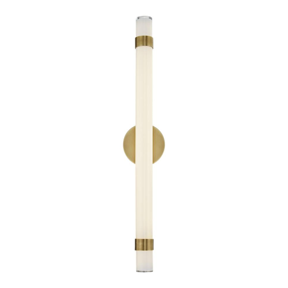 ALORA Lighting  WV324230VBGO Vanity Light Fixture, UL Damp Rated, Vintage Brass/Glossy Opal