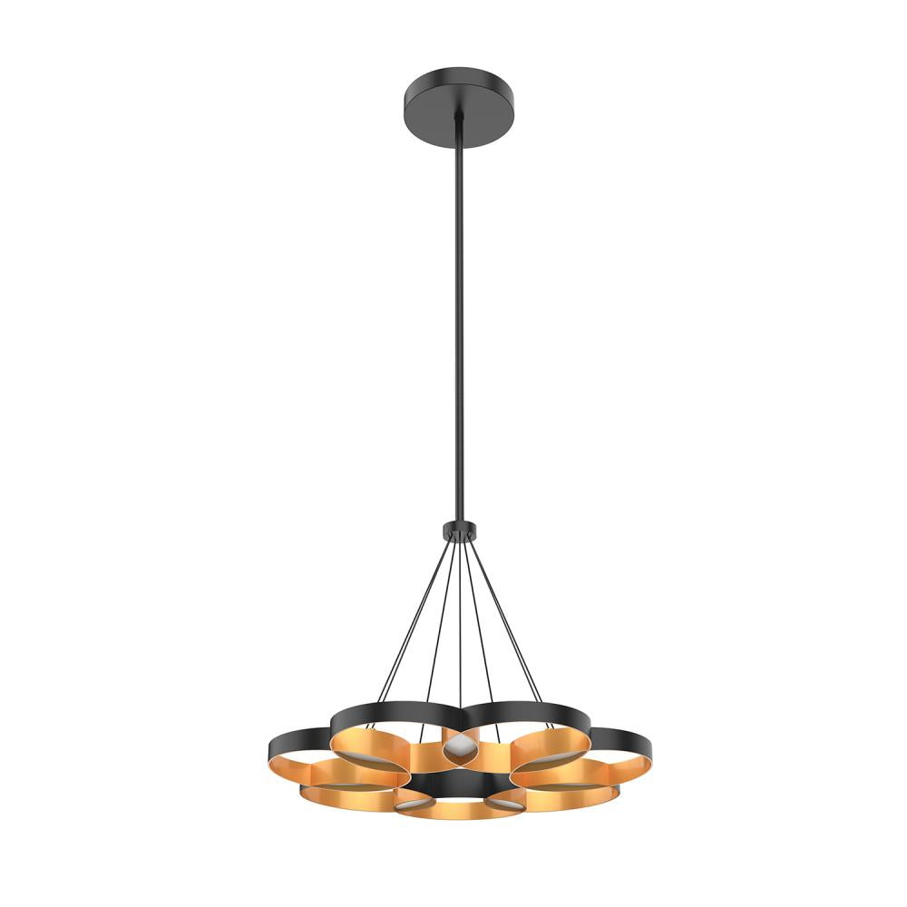 Kuzco Maestro CH90826-BK/BD LED Chandelier, UL Damp Rated, Black/Gold