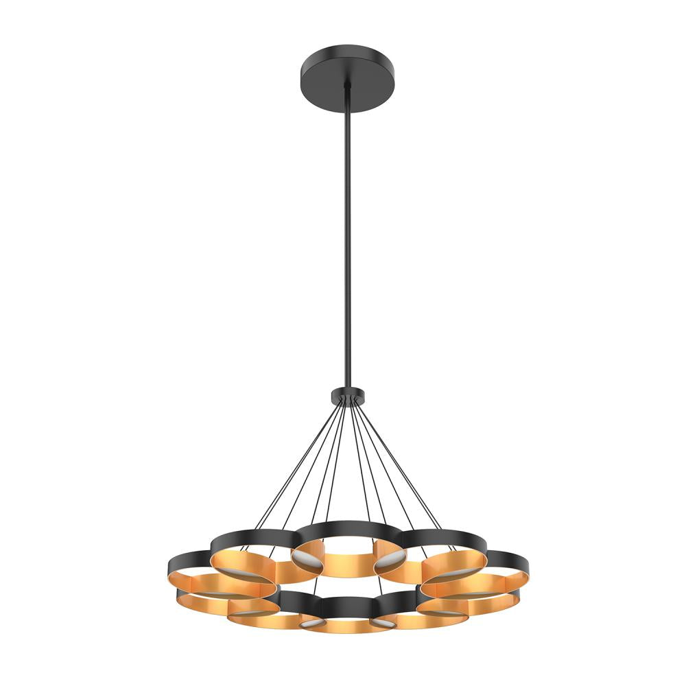 Kuzco Maestro CH90833-BK/GD LED Chandelier, 33-in, Black/Gold