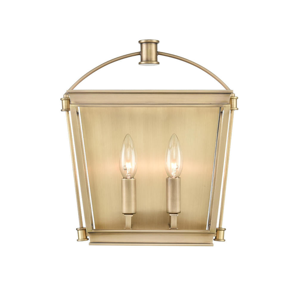 ALORA Lighting WV312202VB Manor Vintage Brass Wall/Vanity Light Fixture, UL Damp Rated, Vintage Brass