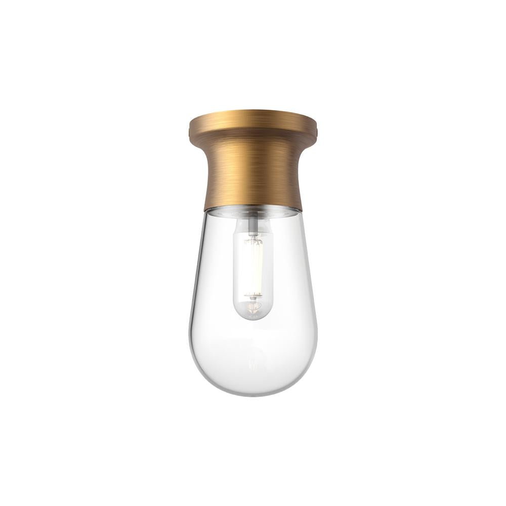 Alora Mood Lighting Marcel 5-in SF464001AG Semi Flush Mount, UL Damp Rated, Aged Gold