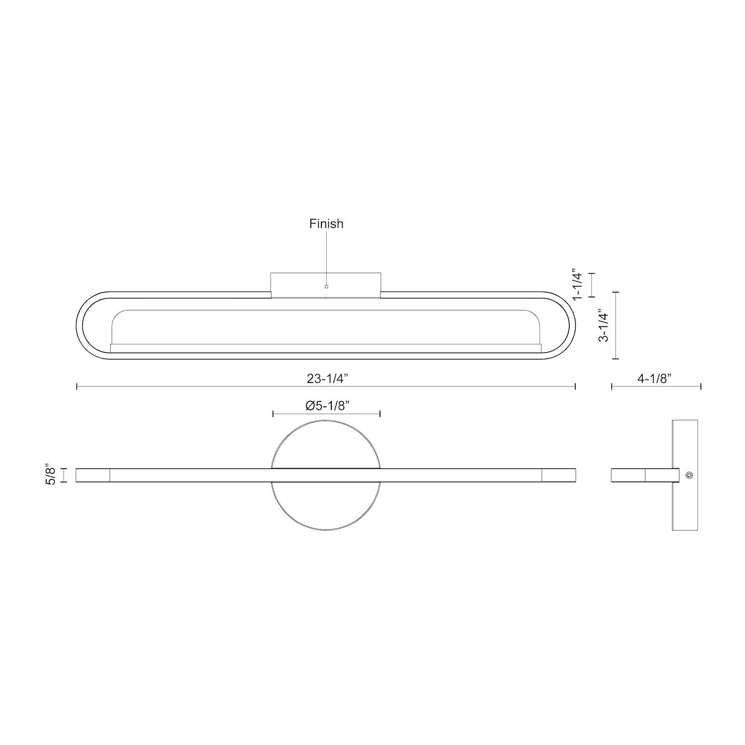 Kuzco Marlon 24-in Chrome LED Vanity Light Fixture, UL Damp Rated, Chrome