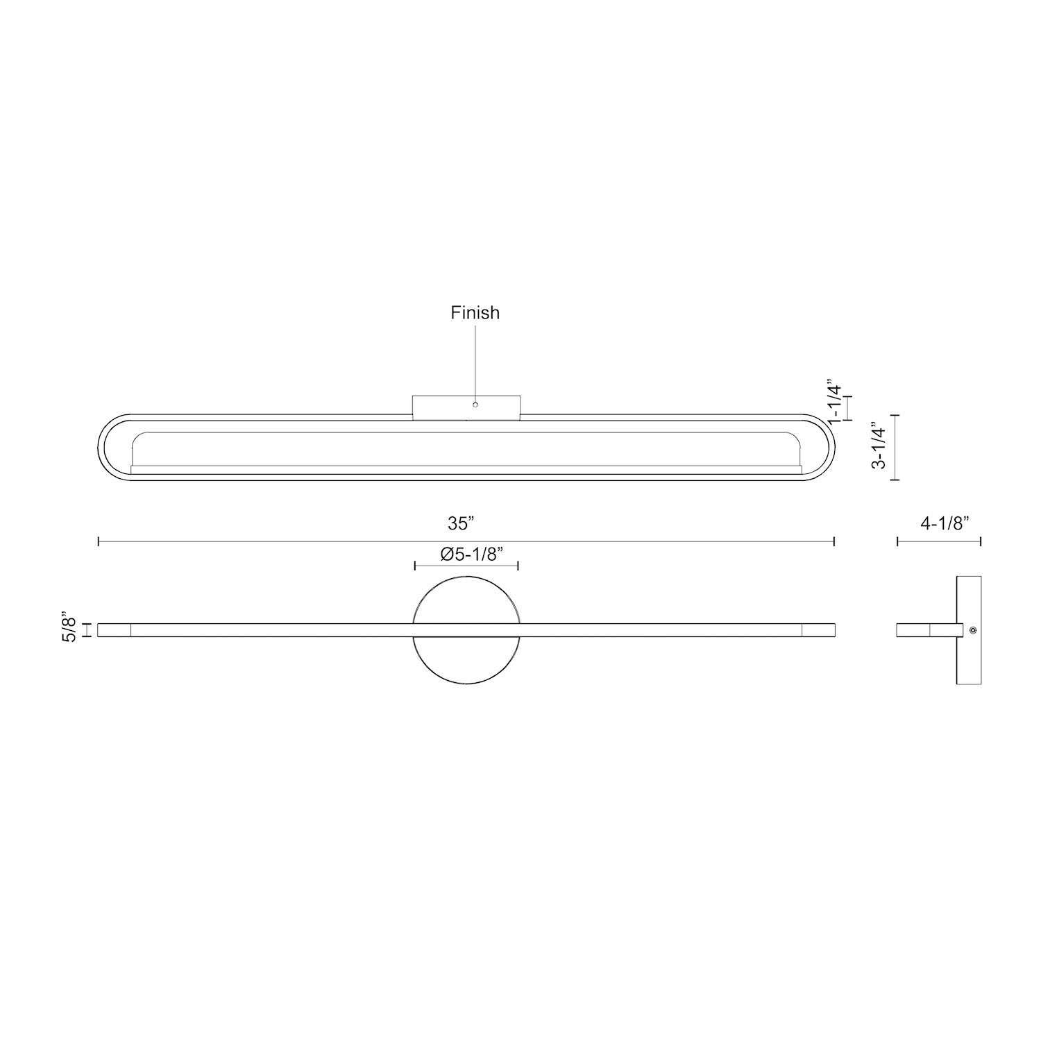 Kuzco Marlon VL63736-BK-UNV Vanity Light Fixture, UL Damp Rated, Black