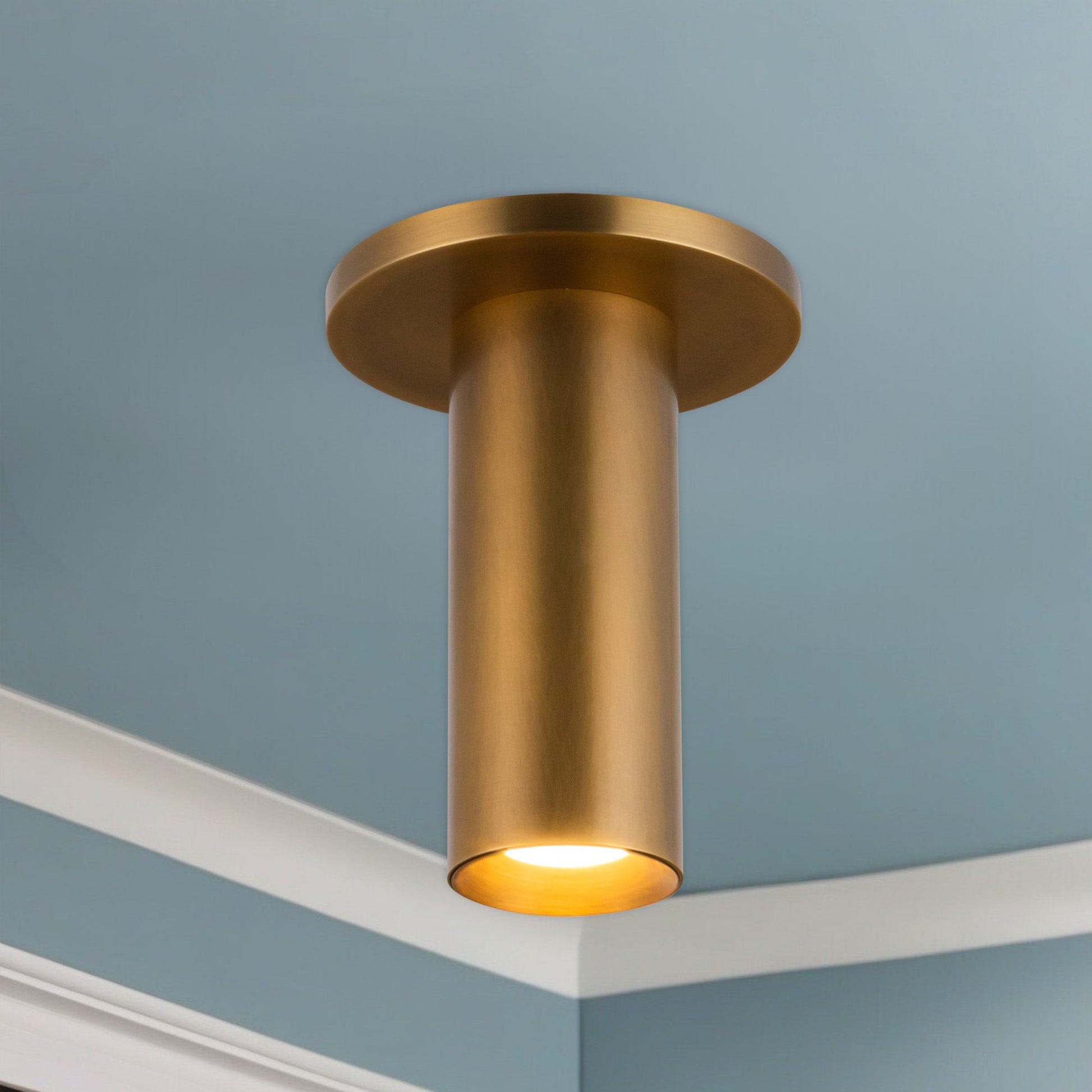 Kuzco Mason SF90406-VB-UNV Semi-Flush Mount, Vintage Brass