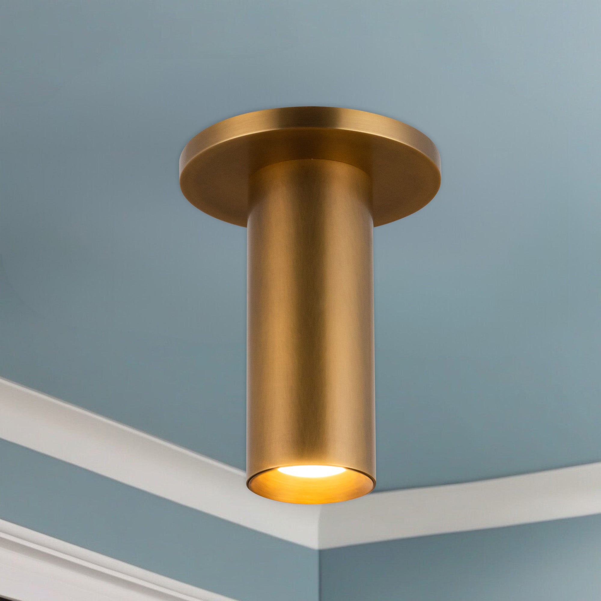 Kuzco Mason SF90406-VB-UNV Semi-Flush Mount, Vintage Brass