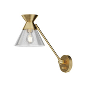 ALORA MOOD Lighting WV521008BGCL Wall/Vanity Light Fixture, UL Damp Rated, Brushed Gold/Clear Glass