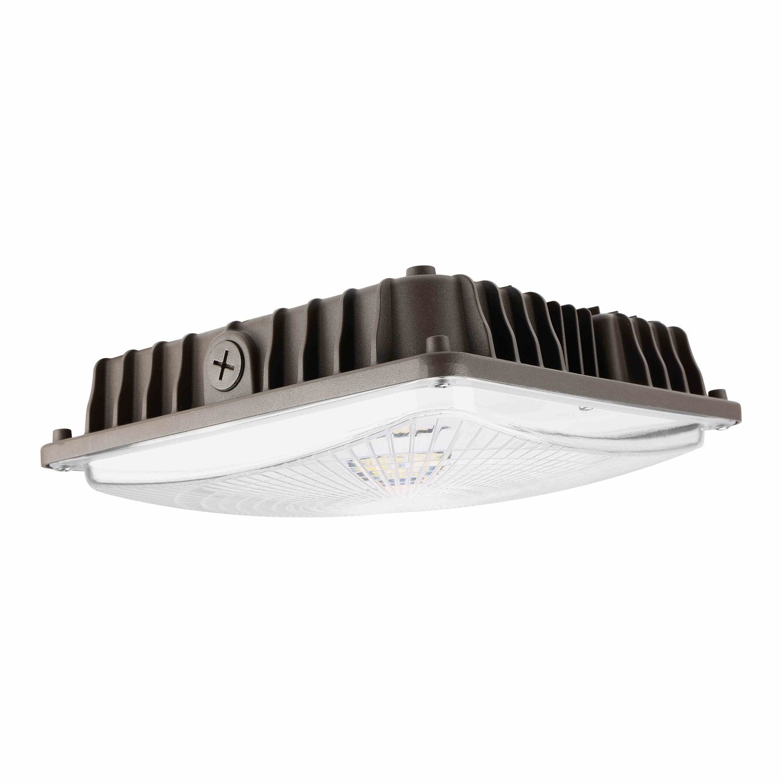 MCP05 LED Canopy Light 60W, 8000 Lumens 120-277VAC Dimmable 4000K - Dark Bronze, Clear Lens