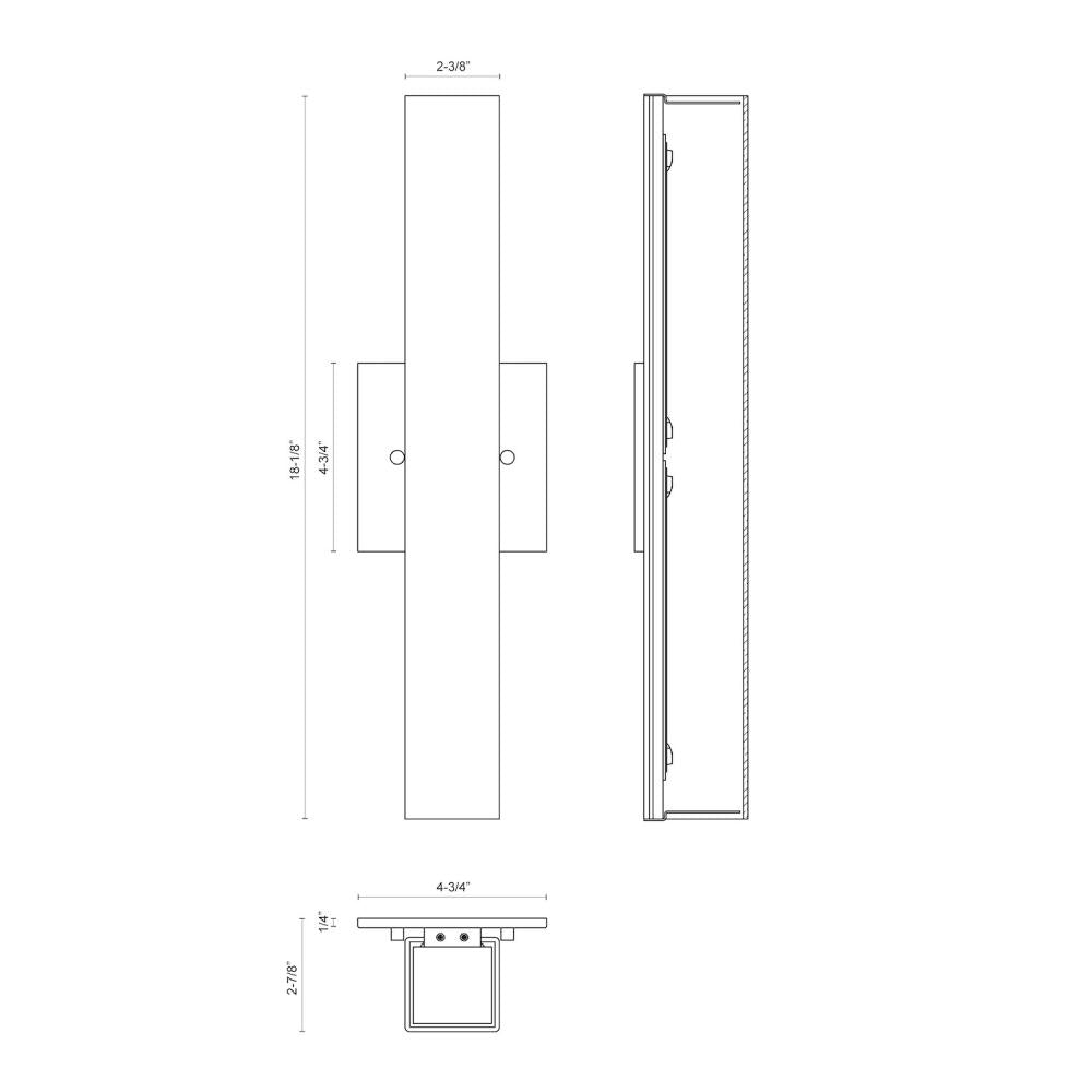 Kuzco Lighting WS8418-CH Wall Sconce, 21W LED, Chrome