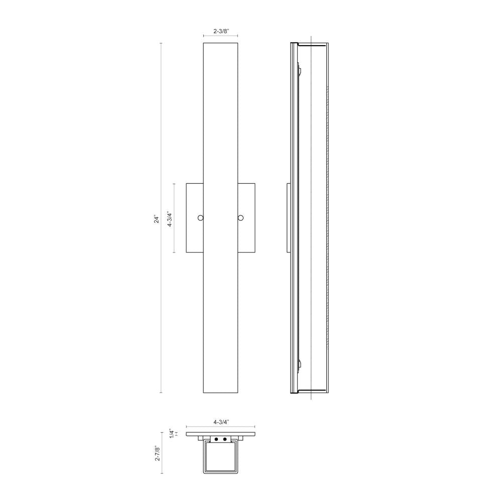 Kuzco Melville WS8424-CH Wall Sconce, LED, Chrome