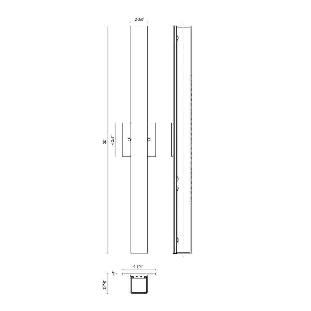 Kuzco Melville WS8432-CH Wall Sconce, LED, Chrome