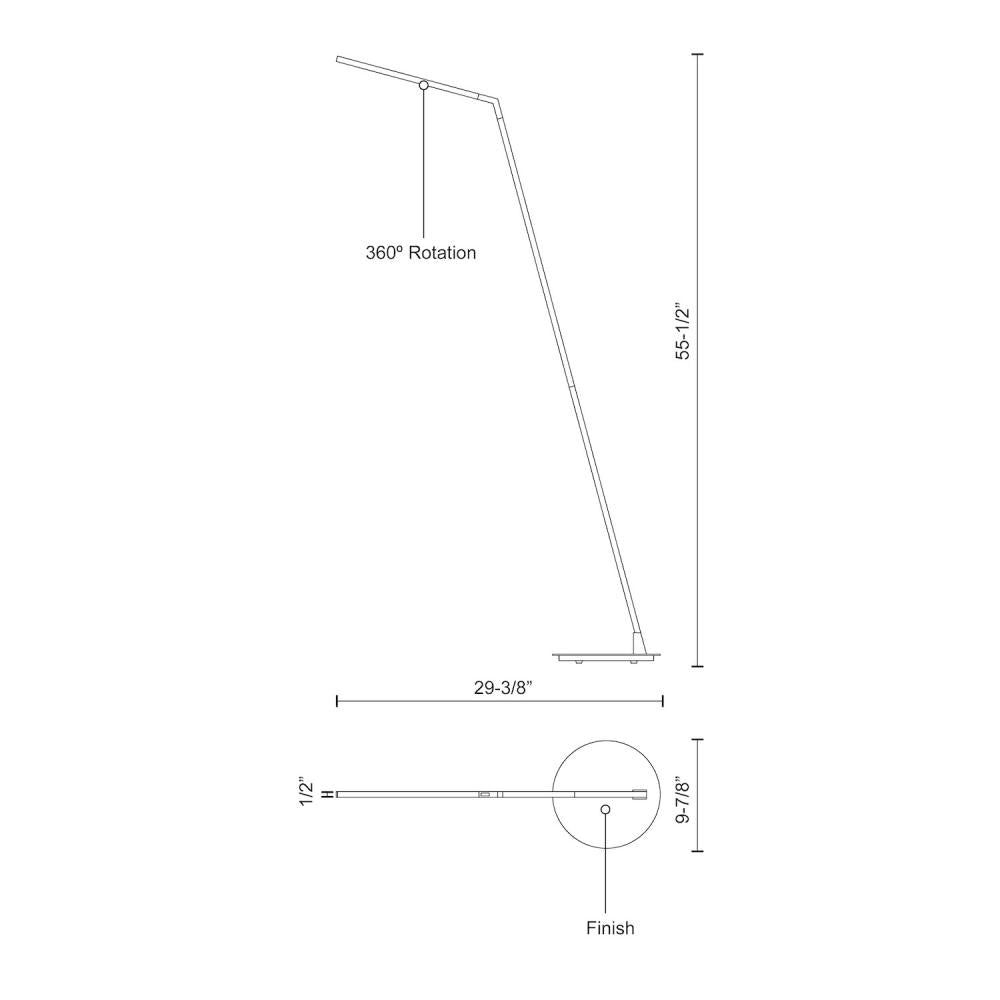 Kuzco Miter FL25558-BN Floor Lamp, LED, Brushed Nickel