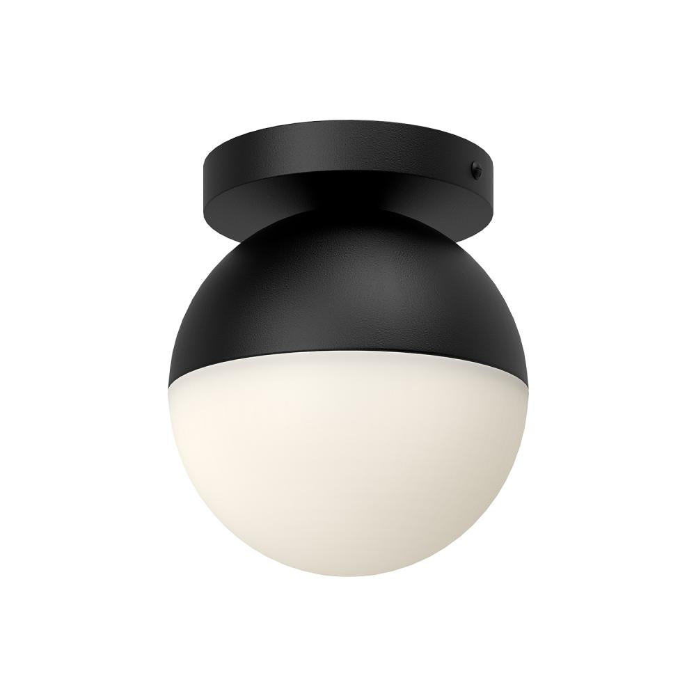 Kuzco Monae FM58306-BK/OP Flush Mount, UL Damp Rated, Black/Opal Glass