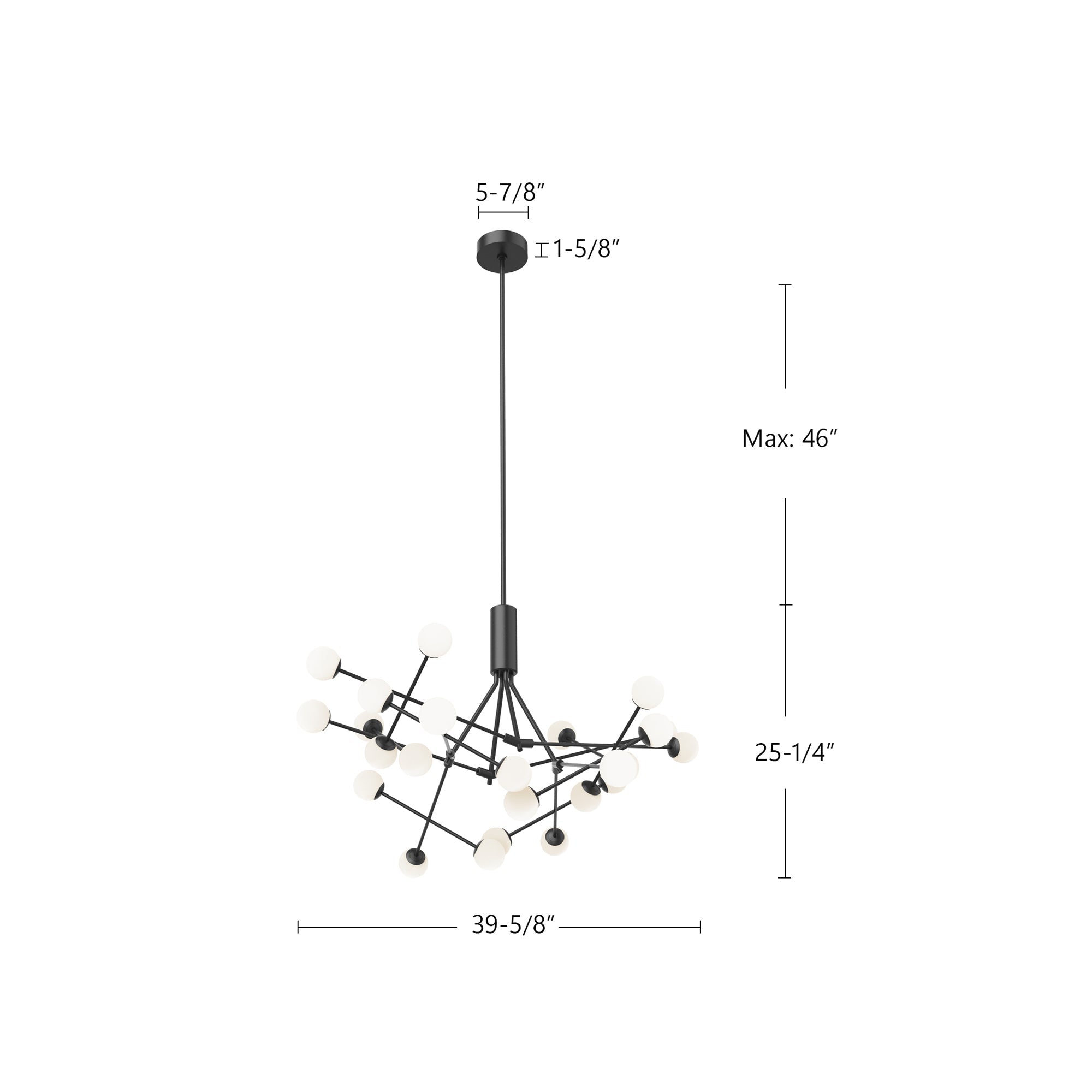 Kuzco Moto CH97139-BK-UNV Chandelier, LED, Black