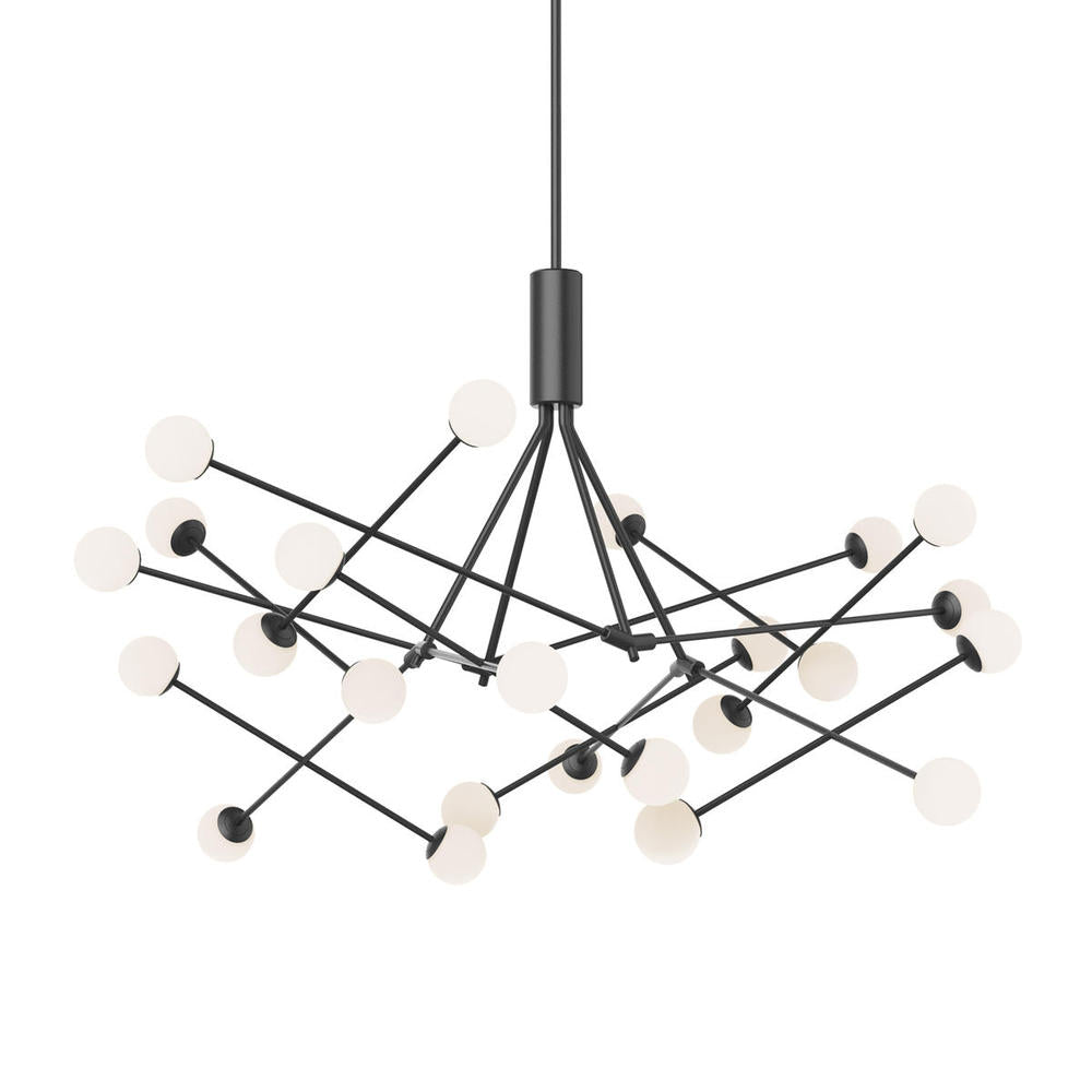 Kuzco Lighting CH97358-BK Moto 56-in Black LED Chandelier, UL Damp Rated, Black