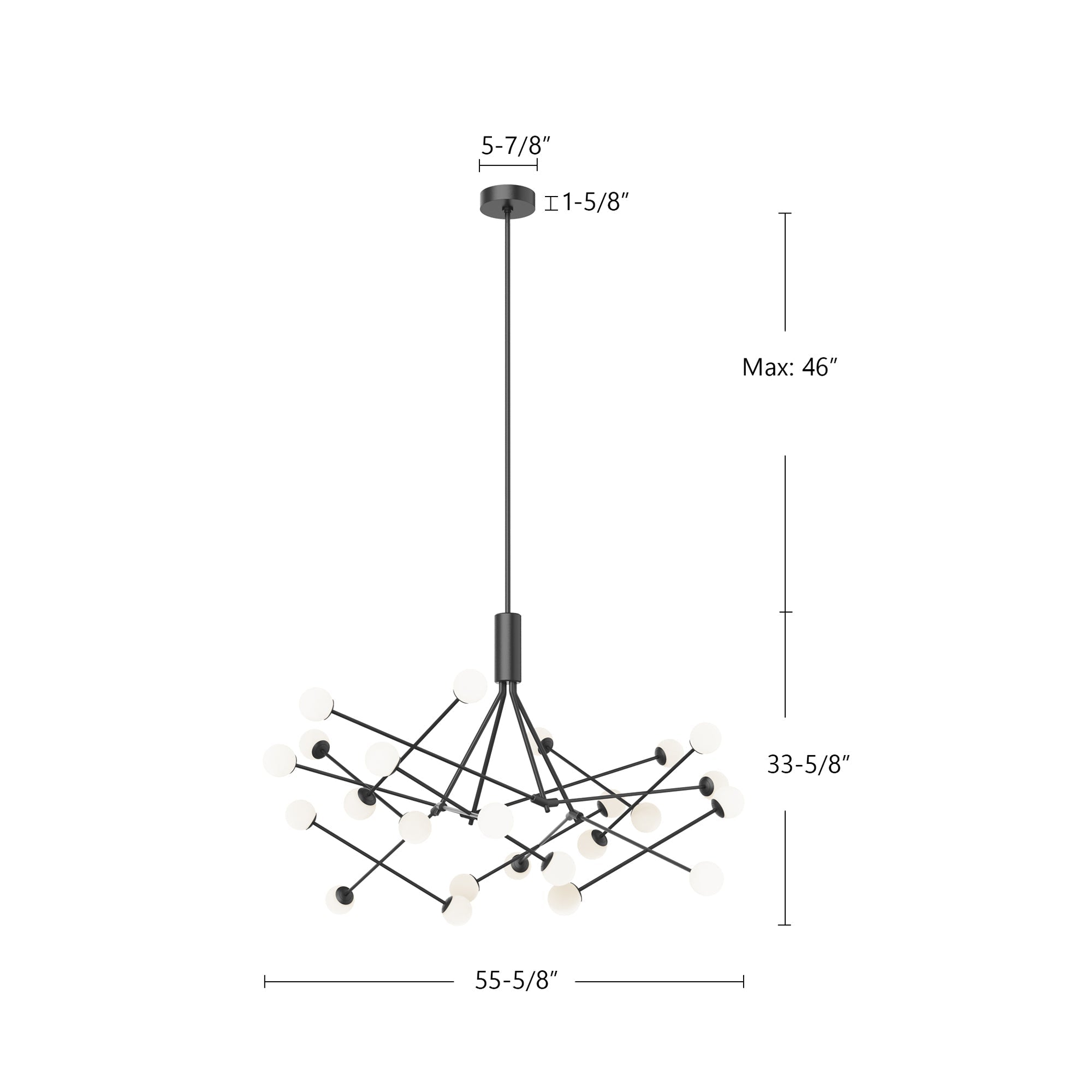 Kuzco Lighting CH97358-BK-UNV Chandeliers, LED, Black