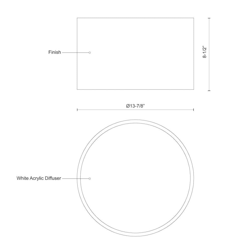 Kuzco Lighting FM11414-WH-5CCT Flush Mount, UL Damp Rated, White