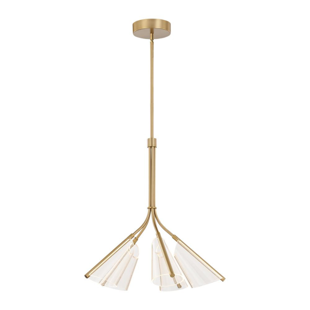 Kuzco Mulberry CH62628-BG/LG Chandelier, LED, Brushed Gold/Light Guide